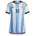 Argentina Lionel Messi #10 Domaci Dres za Ženska SP 2022 Kratak Rukavima